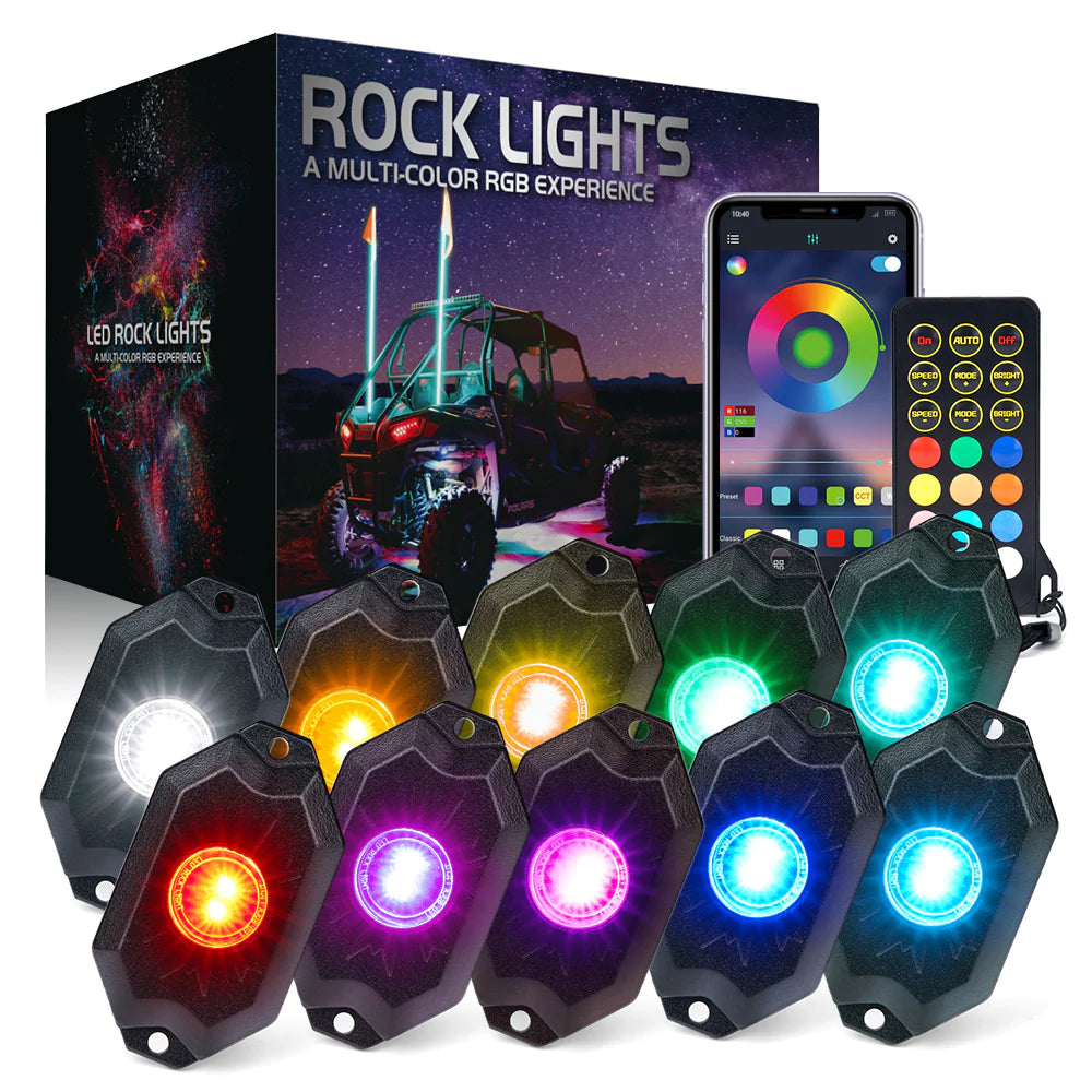 LED Rock Lights Kit with Bluetooth Control