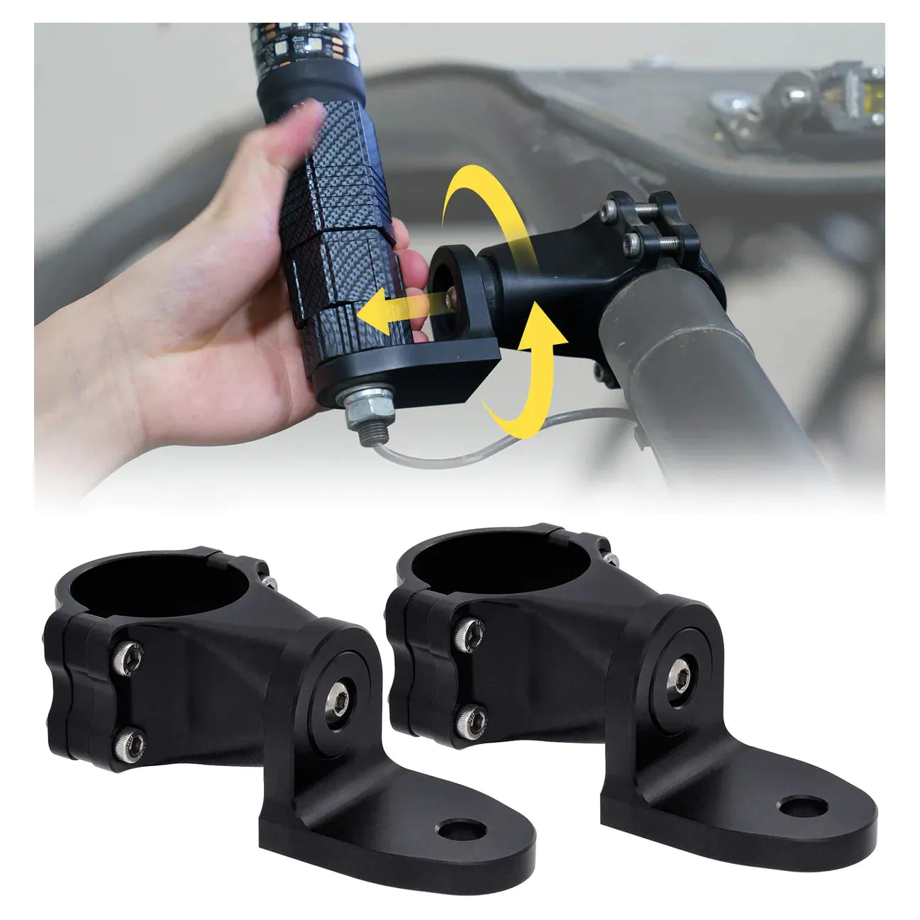Aluminum CNC Whip Light Mount Bracket with 360° Rotation Capability