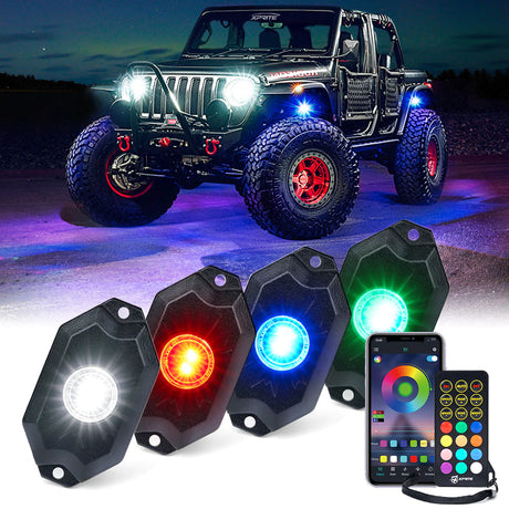 LED Rock Lights Kit with Bluetooth Control