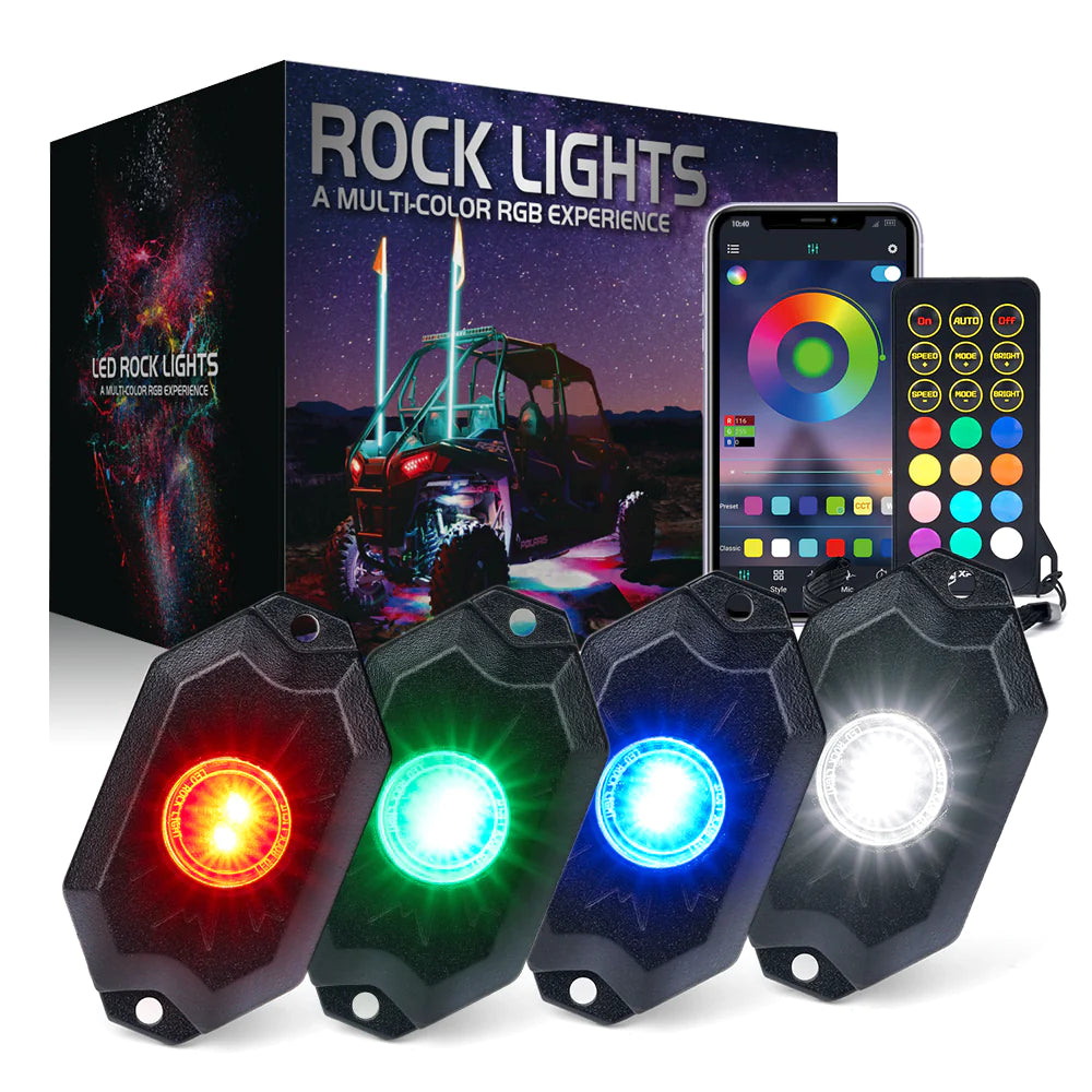 LED Rock Lights Kit with Bluetooth Control