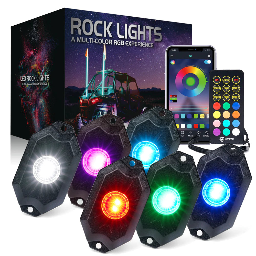 LED Rock Lights Kit with Bluetooth Control