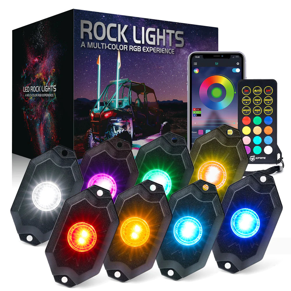 LED Rock Lights Kit with Bluetooth Control
