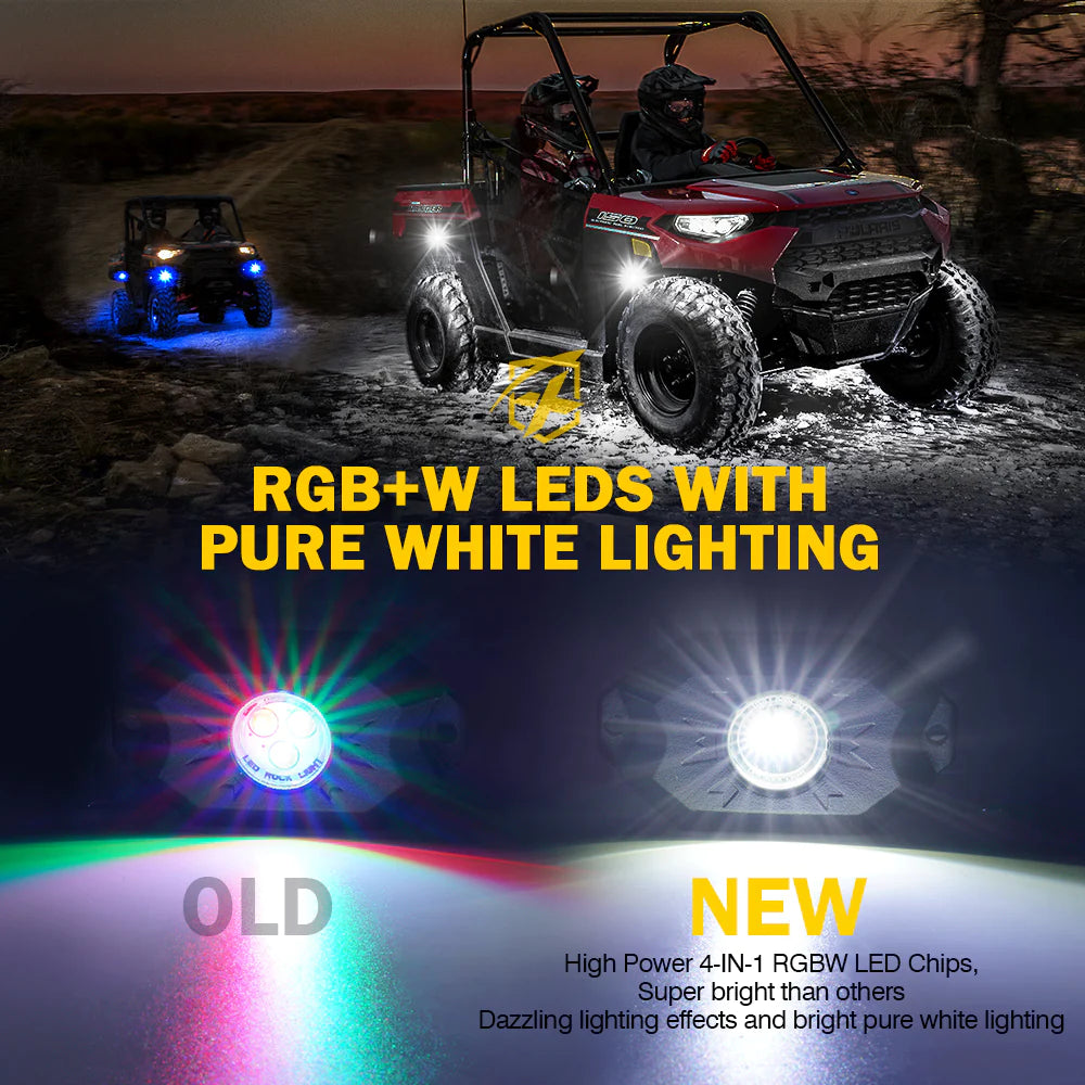 LED Rock Lights Kit with Bluetooth Control