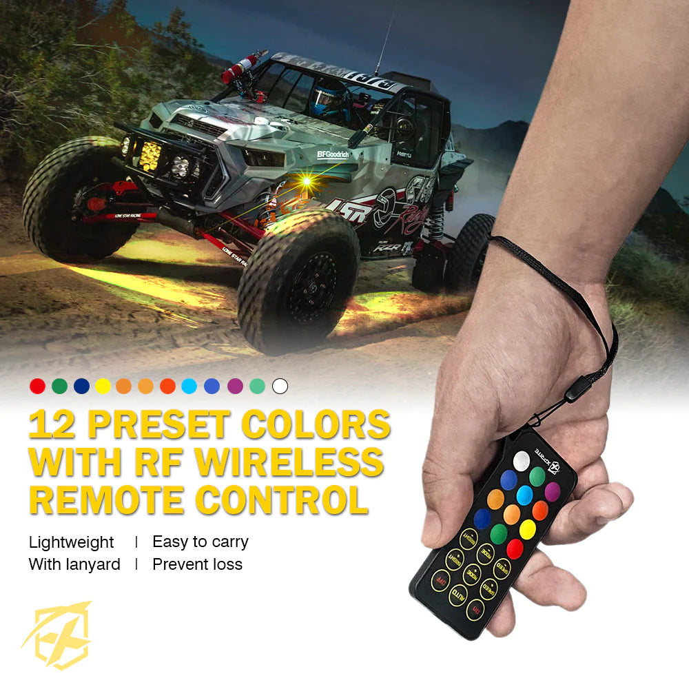LED Rock Lights Kit with Bluetooth Control