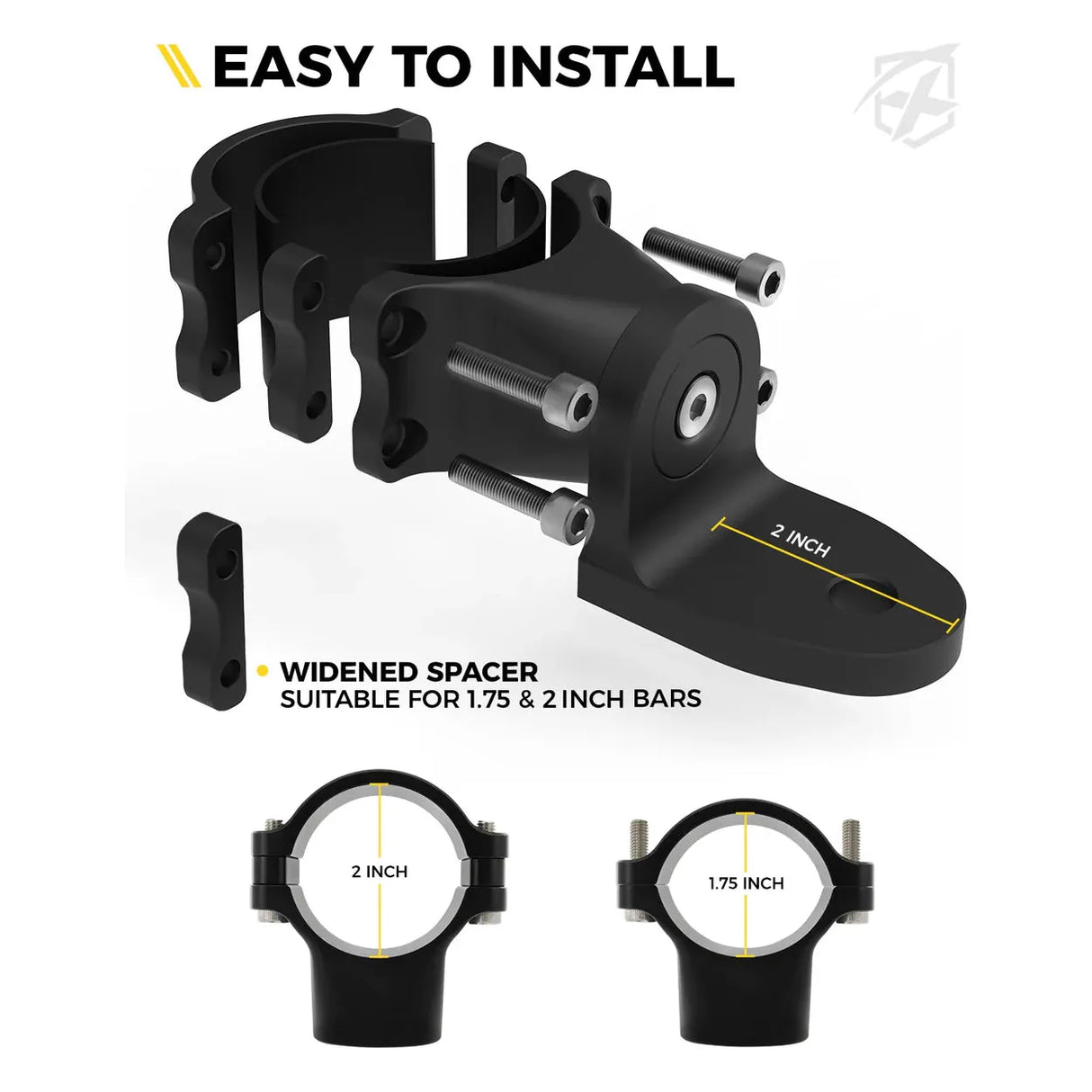 Aluminum CNC Whip Light Mount Bracket with 360° Rotation Capability