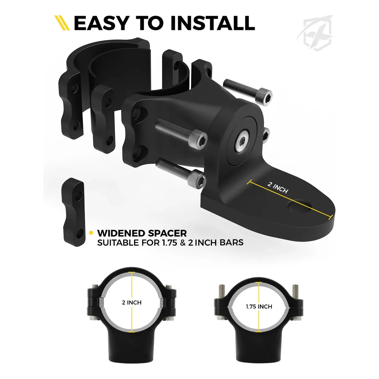 Aluminum CNC Whip Light Mount Bracket with 360° Rotation Capability