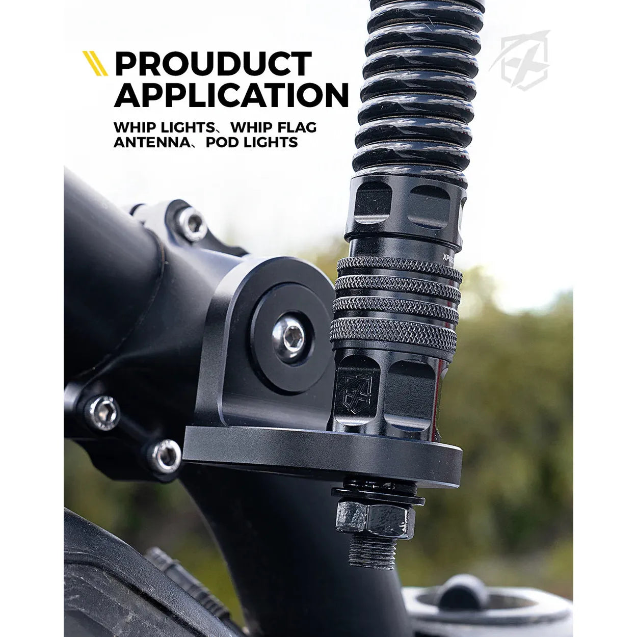 Aluminum CNC Whip Light Mount Bracket with 360° Rotation Capability