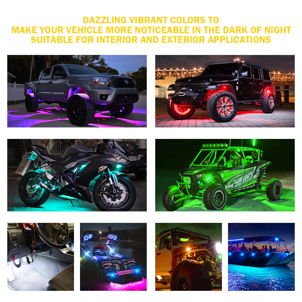 LED Rock Lights Kit with Bluetooth Control