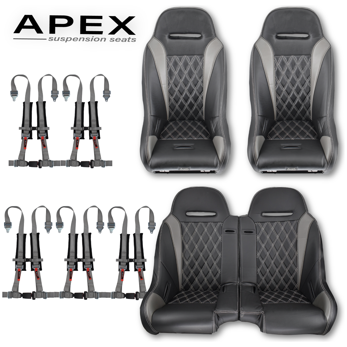 Aces Racing - 2024+ Polaris XP Bench Seat and Bucket Seat Combo