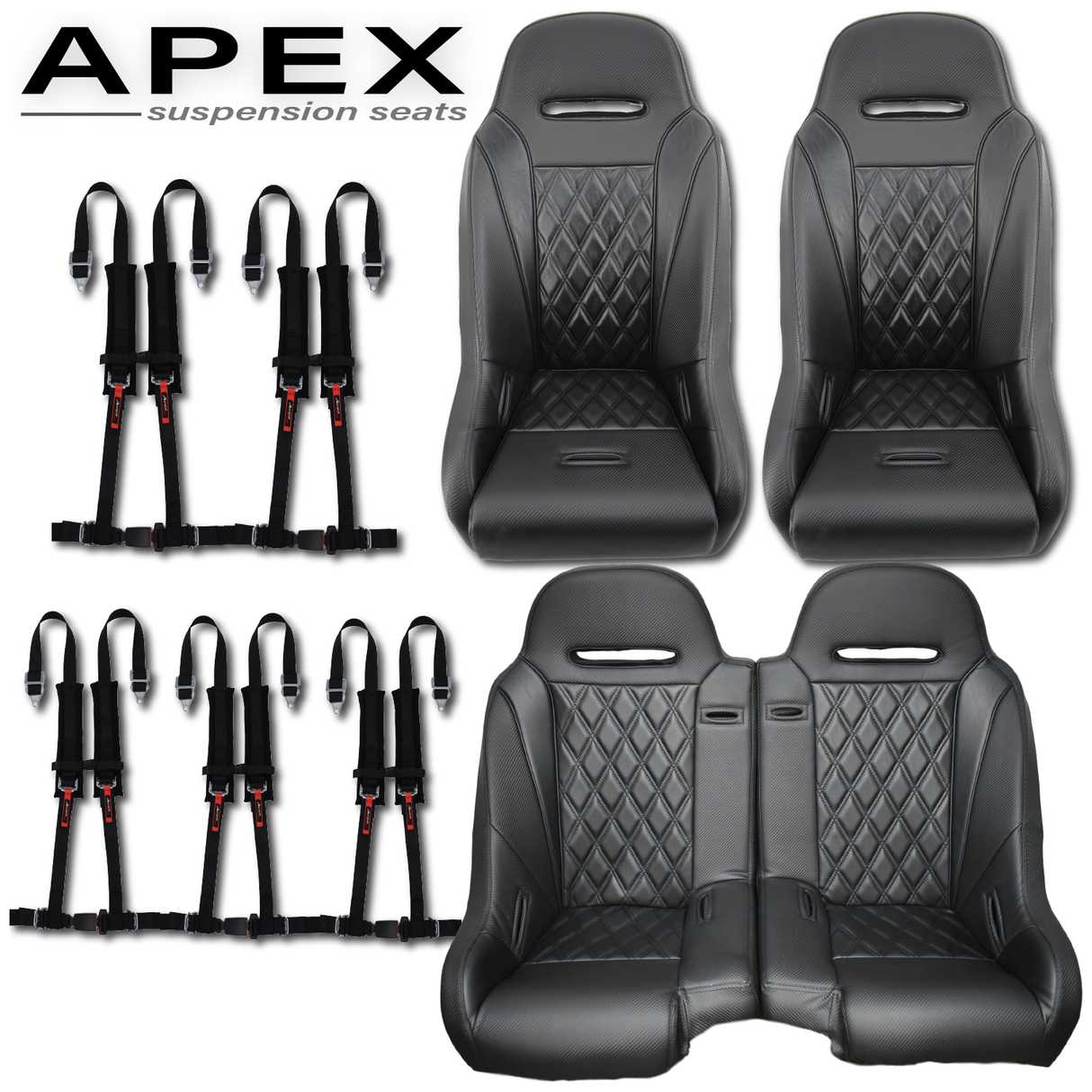 Aces Racing - 2024+ Polaris XP Bench Seat and Bucket Seat Combo