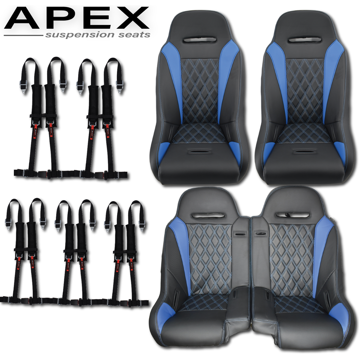 Aces Racing - 2024+ Polaris XP Bench Seat and Bucket Seat Combo