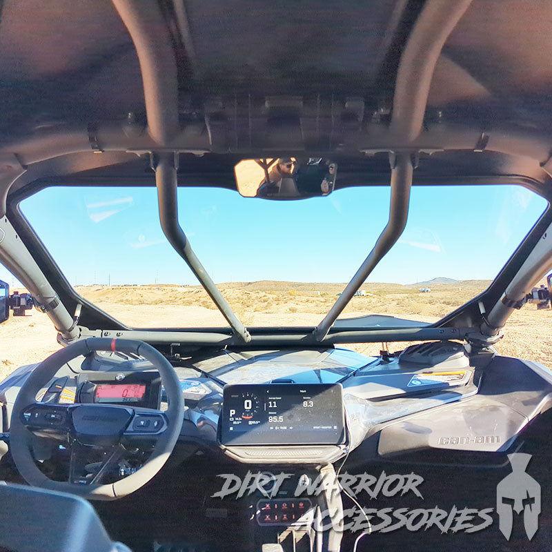 Interior view of CANAM MAVERICK R MAX X RC FRONT WINDSHIELD 2026+ - Dirt Warrior Accessories