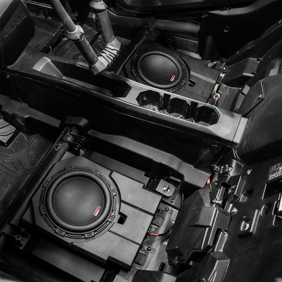 SSV - 2024-2026 Can-Am Maverick R 4-Seater Rear-Seat Plug-&-Play Dual-Subwoofer Add-On Kit