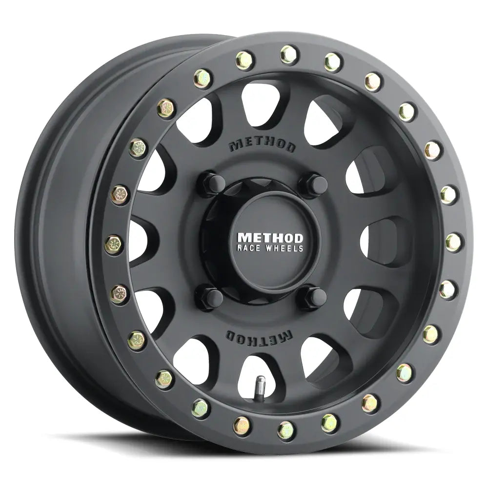 Method MR401 UTV Beadlock 15x7 +38mm Offset 6 x 139.7 BP 81.80mm CB Matte Black Wheel w/ BH-H24100