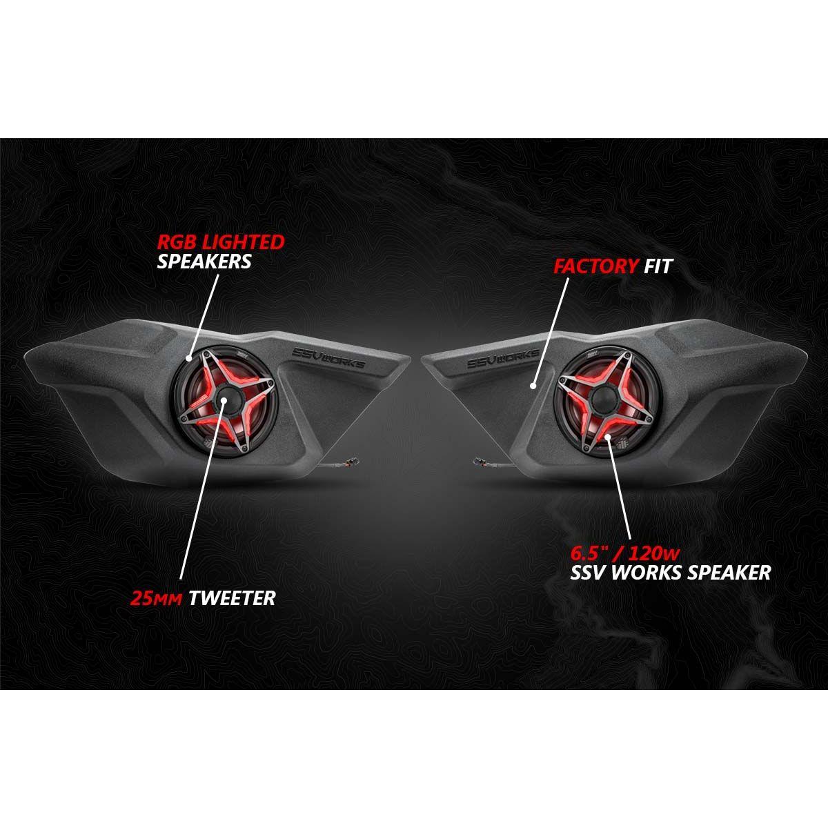 SSV Works - Polaris RZR Pro / Turbo R Ride Command Lighted 3-Speaker System