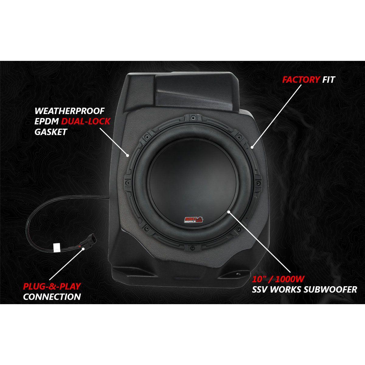 SSV Works - Polaris RZR Pro / Turbo R Ride Command Lighted 3-Speaker System