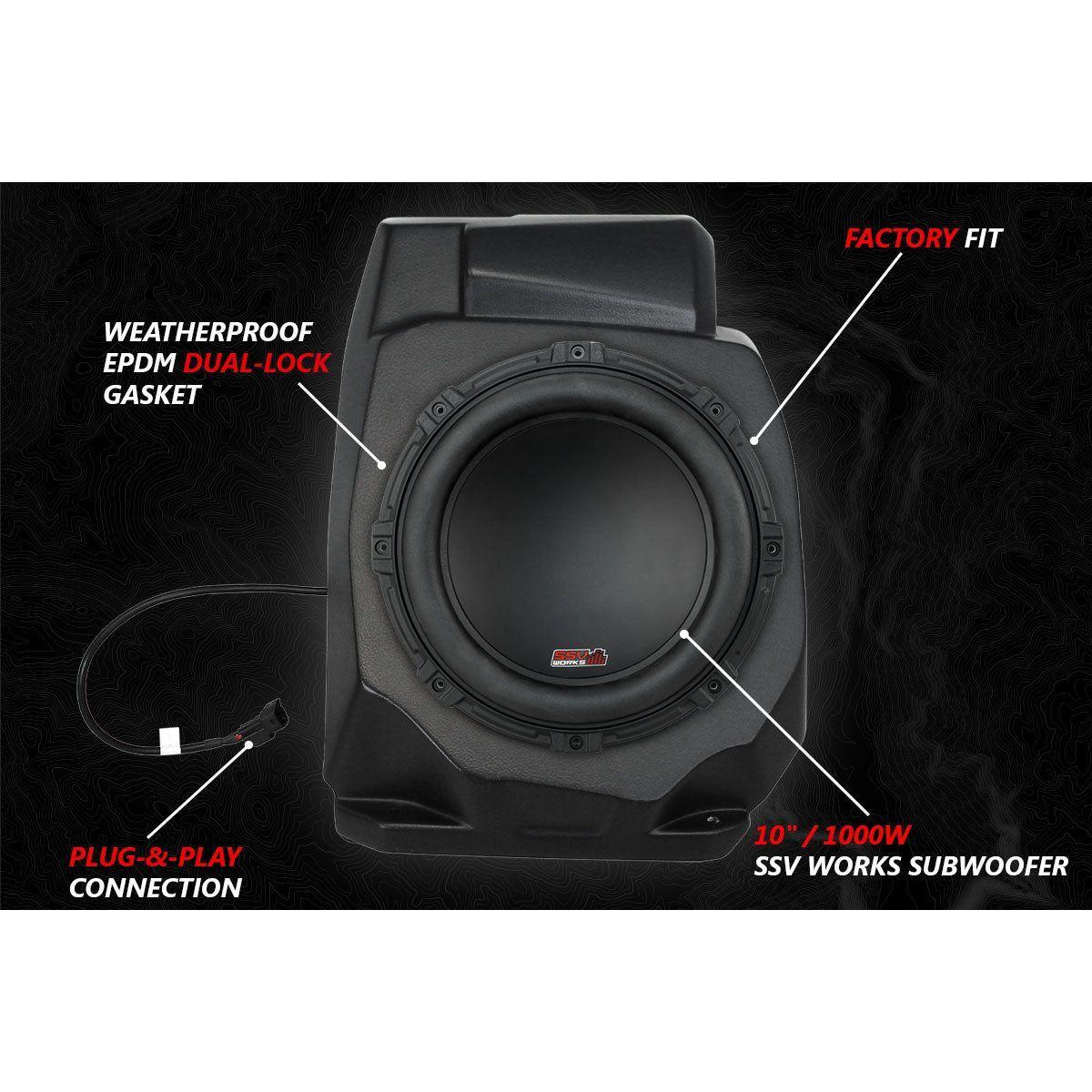 SSV Works- Polaris RZR Pro / Turbo R Ride Command Under Dash 10" Subwoofer Enclosure