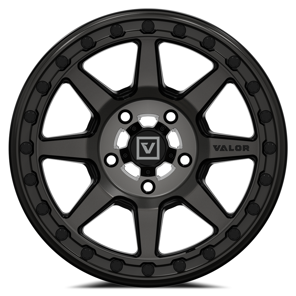 V13 beadlock UTV wheel in dark tint Angle 1 - Valor Offroad