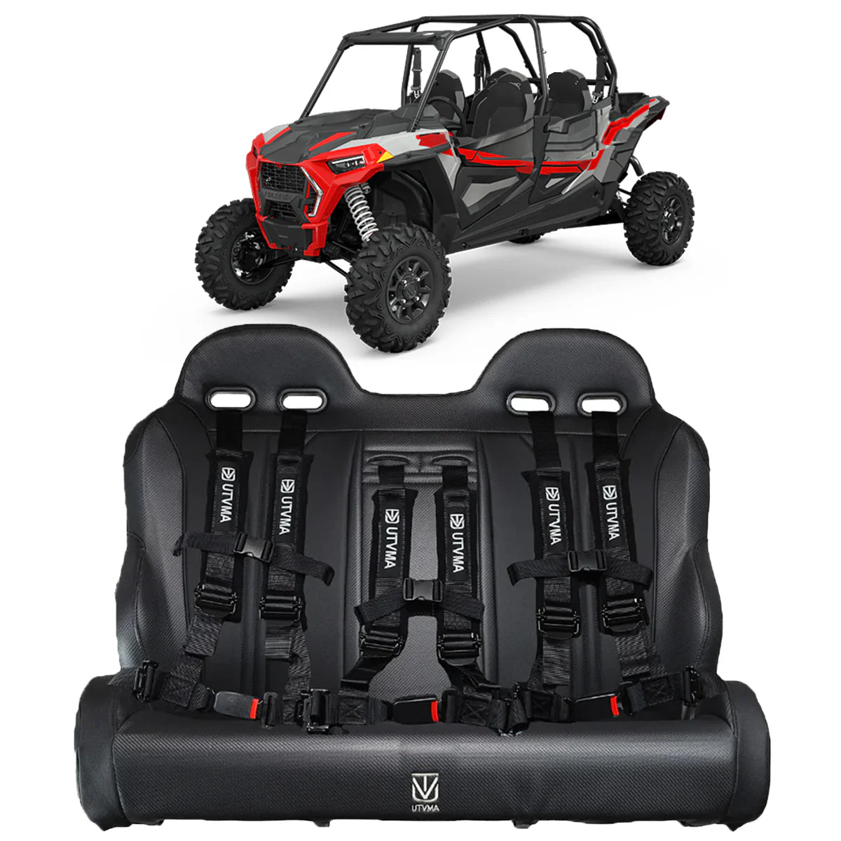 2014-2023 Polaris RZR XP4 1000/900 Rear Bench Seat W/ Harnesses