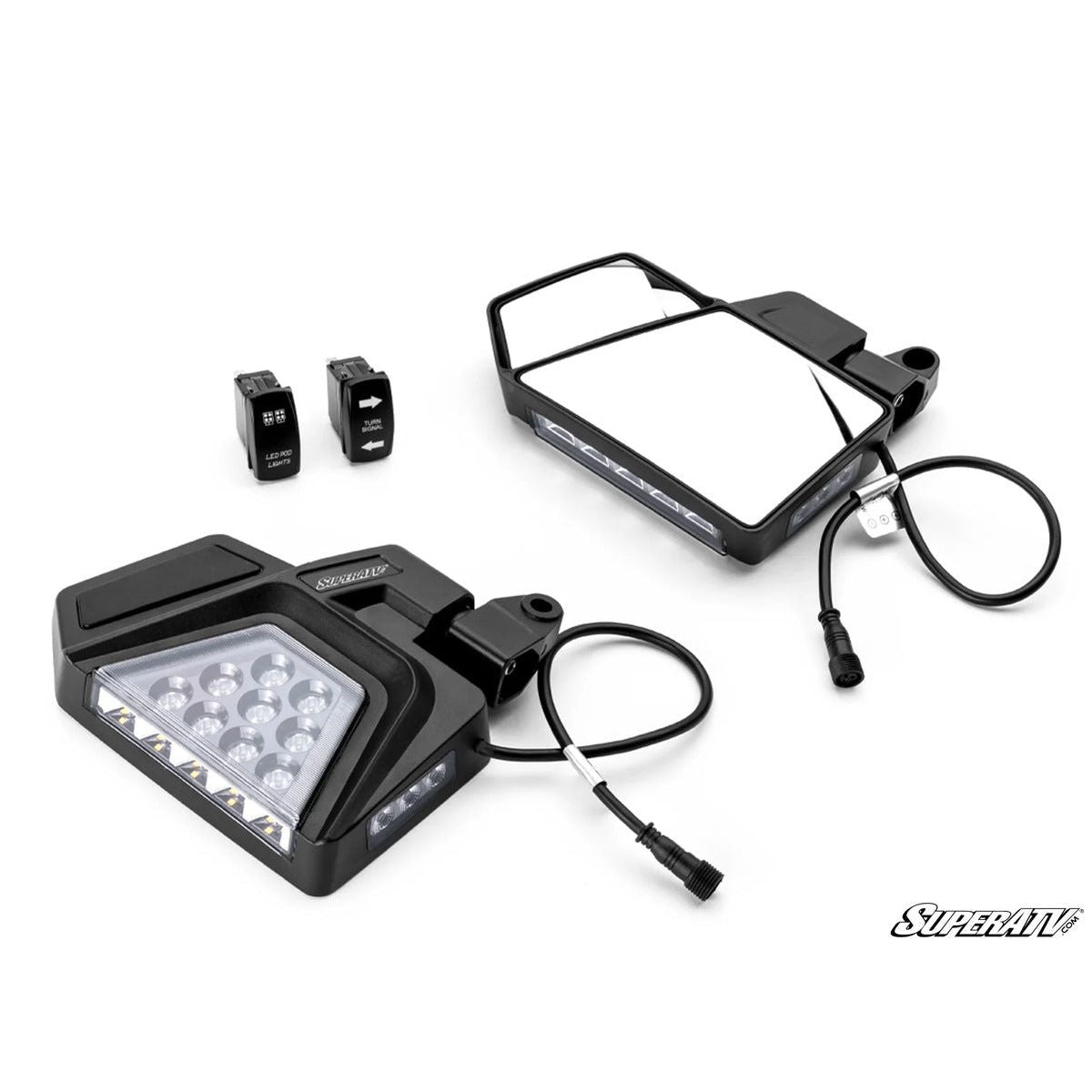 SuperATV '24+ Polaris Xpedition ADV Dual Section LED Side View Mirrors