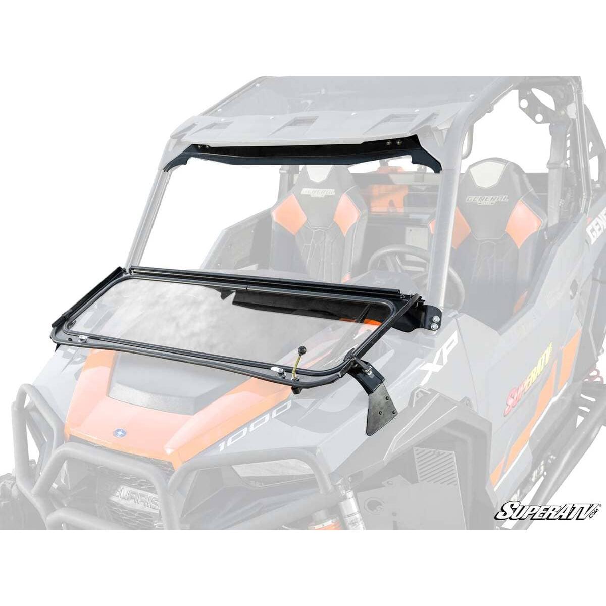 SuperATV Polaris General XP 1000 Flip-Down Glass Windshield