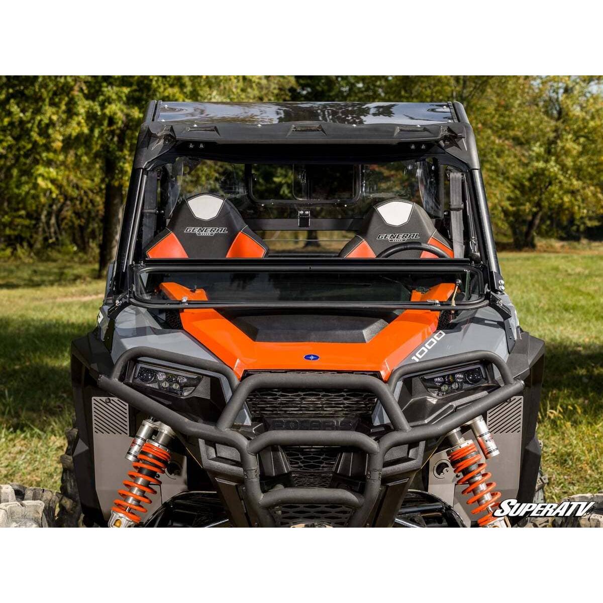 SuperATV Polaris General XP 1000 Flip-Down Glass Windshield
