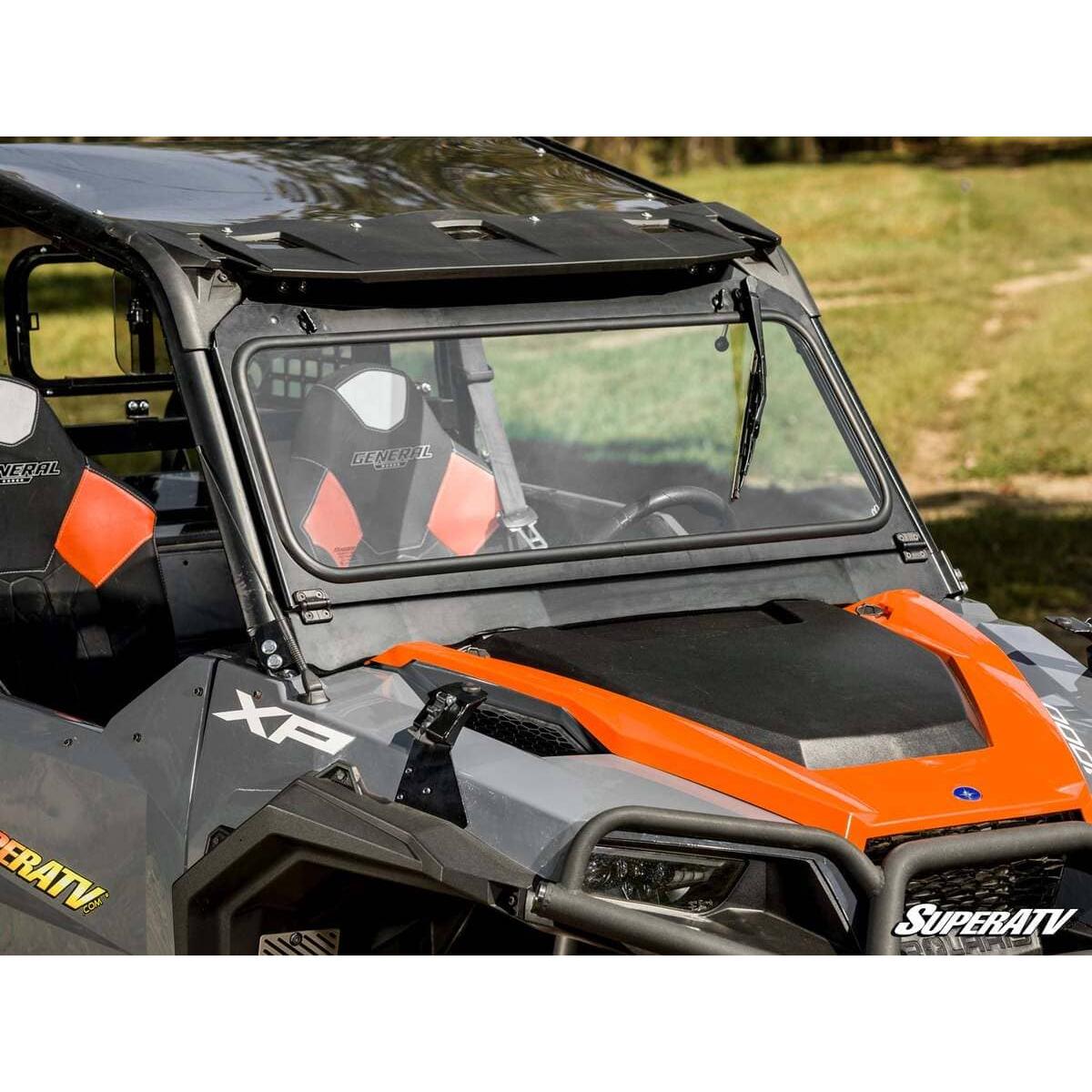 SuperATV Polaris General XP 1000 Flip-Down Glass Windshield