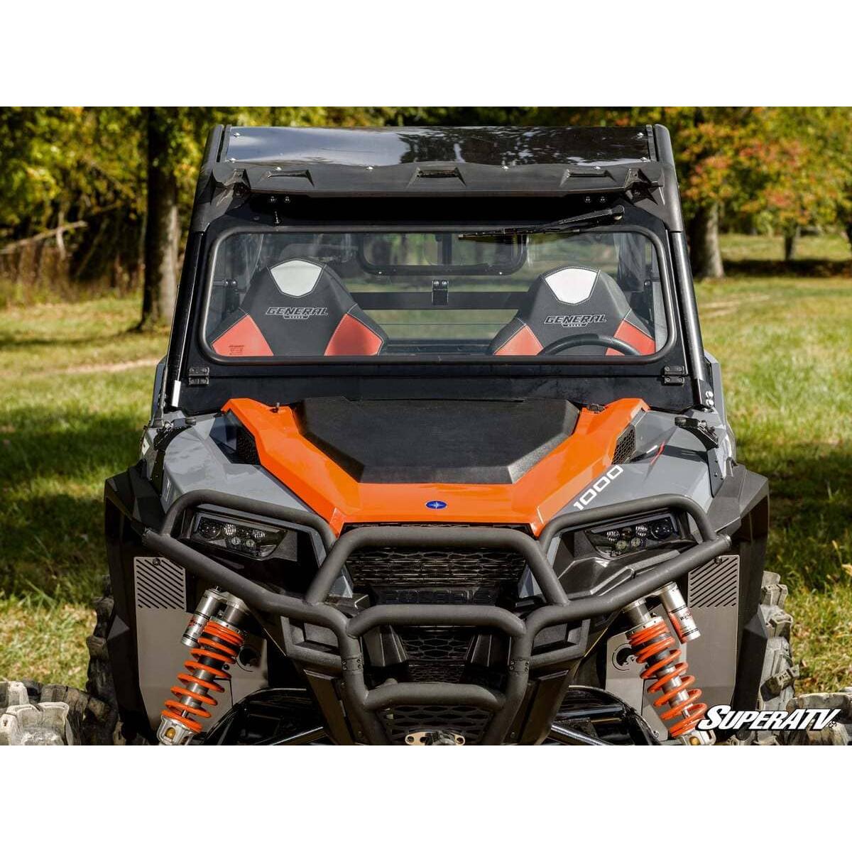 SuperATV Polaris General XP 1000 Flip-Down Glass Windshield
