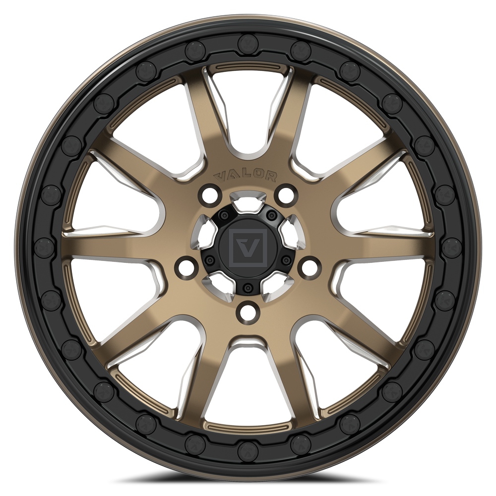 V15 Beadlock UTV Wheel in Satin Bronze - Valor Offroad