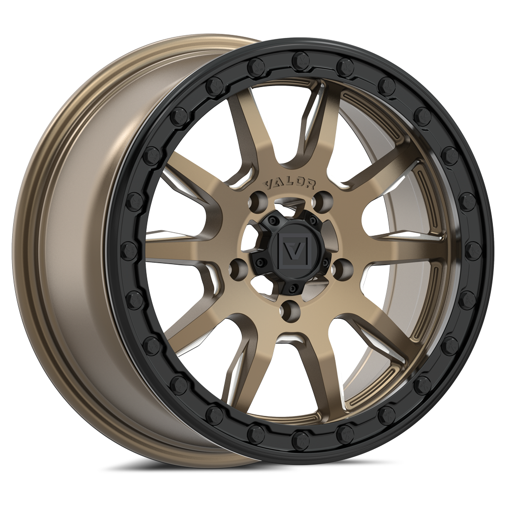 V15 Beadlock UTV Wheel in Satin Bronze - Valor Offroad