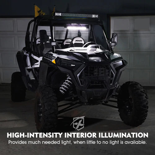 UTV 17.5" Curved Rear View Mirror with LED Lights