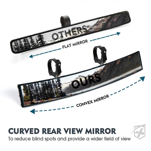 UTV 17.5" Curved Rear View Mirror with LED Lights