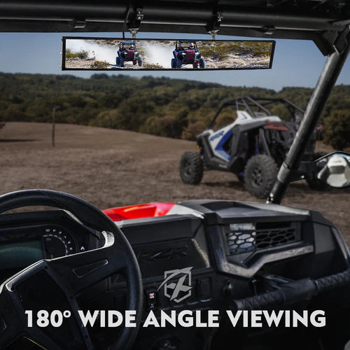 UTV 17.5" Curved Rear View Mirror with LED Lights