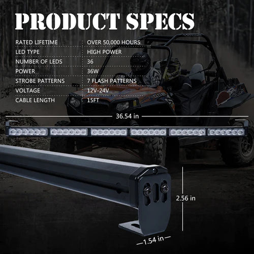 36" RZ Series Offroad Rear Chase LED Strobe Light Bar