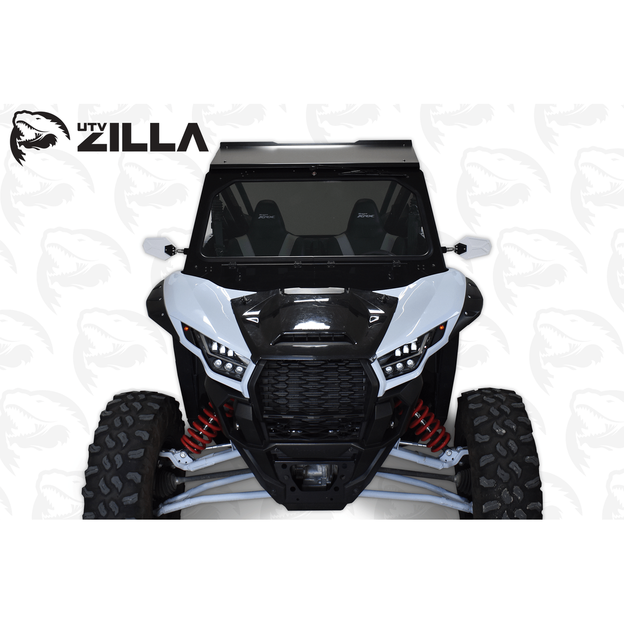 2020-2025 Kawasaki KRX 1000 Black Vented Full Glass Windshield with Wiper