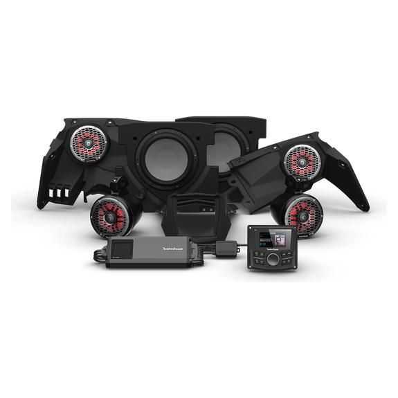 Can-Am X3 Stage 5 | Rockford Fosgate PMX-3 1500 Watt Front Color Optix Speaker Dual Subwoofer & Rear Speaker Kit