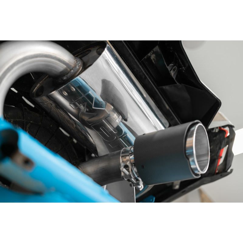 MBRP 2017-2023 Can-Am Maverick Turbo/Turbo R 2.5in Perf Series Chamber Oval Turbo Back Exhaust C/F Tip