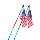 Multi-Color LED Flag Pole Whip Light with Remote Control & Bluetooth With Spring Base