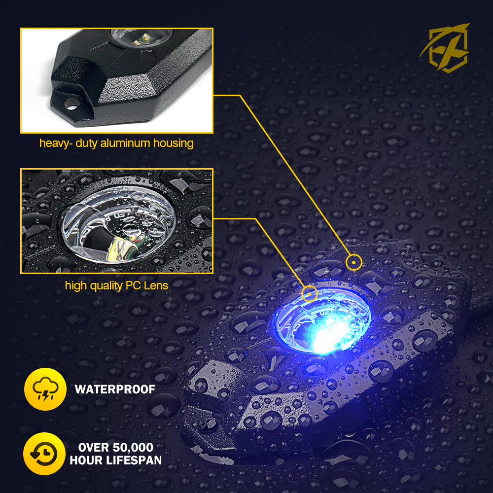 LED Rock Lights Kit with Bluetooth Control