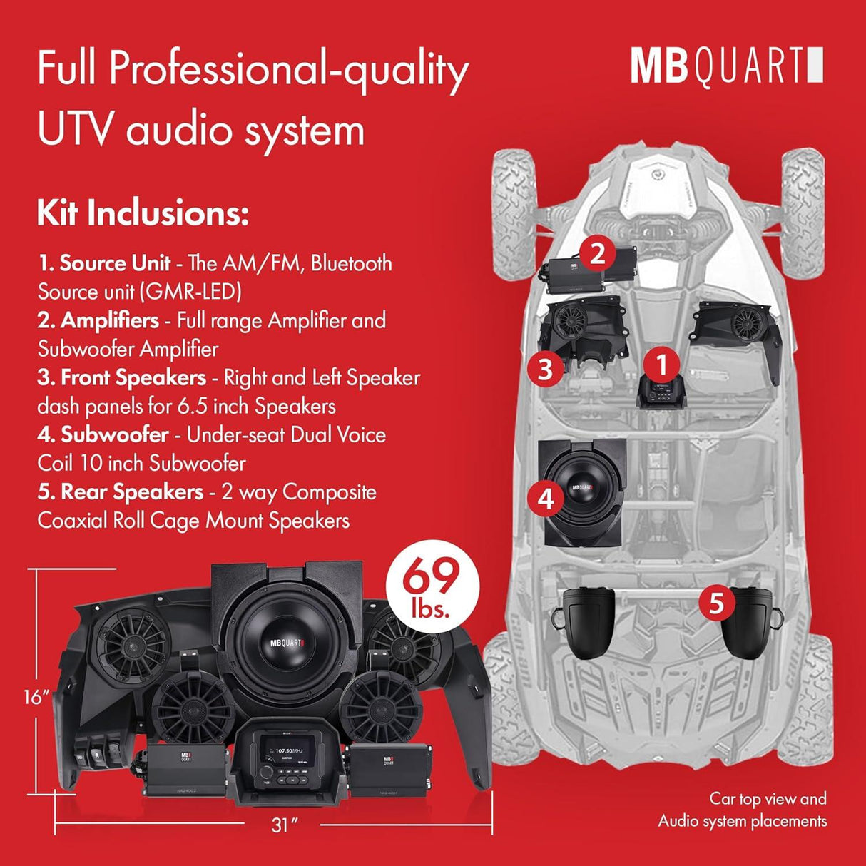 Can-Am X3 MBQX-STG5-1 800 Watt STAGE 5 Tuned System