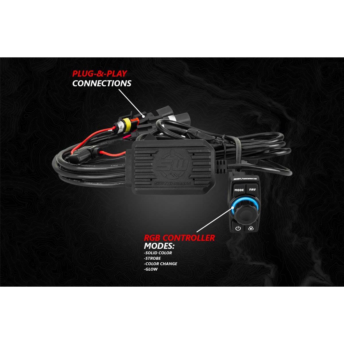 SSV Works - Polaris RZR Pro / Turbo R Ride Command Lighted 3-Speaker System
