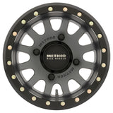 Method MR401 UTV Beadlock 14x7 / 4+3/13mm Offset / 4x136 / 106mm CB Titanium Wheel- Matte Black Ring