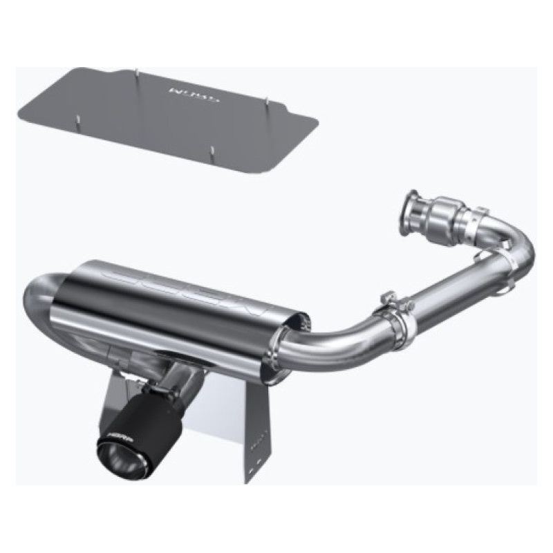 MBRP 2017-2023 Can-Am Maverick Turbo/Turbo R 2.5in Perf Series Chamber Oval Turbo Back Exhaust C/F Tip