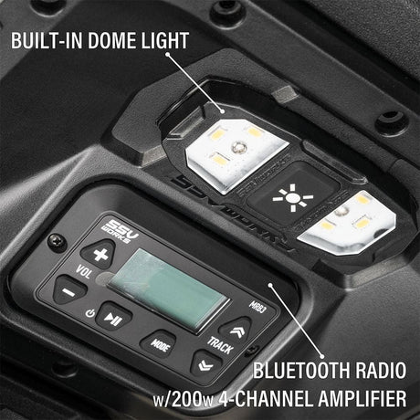 SSV Works '24-'26 Polaris RZR XP 1000 2-Speaker Overhead Soundbar w/ MRB3S Bluetooth Radio & Built-in Dome Light