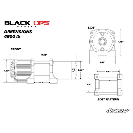 SuperATV 4500 LB UTV/ATV Winch with Wireless Remote and Synthetic Rope