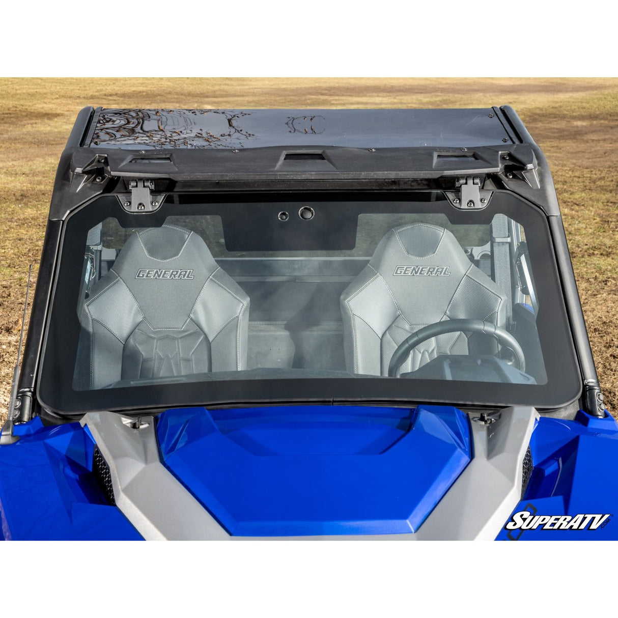 SuperATV Polaris General 1000 Max Drive Power Flip Glass Windshield