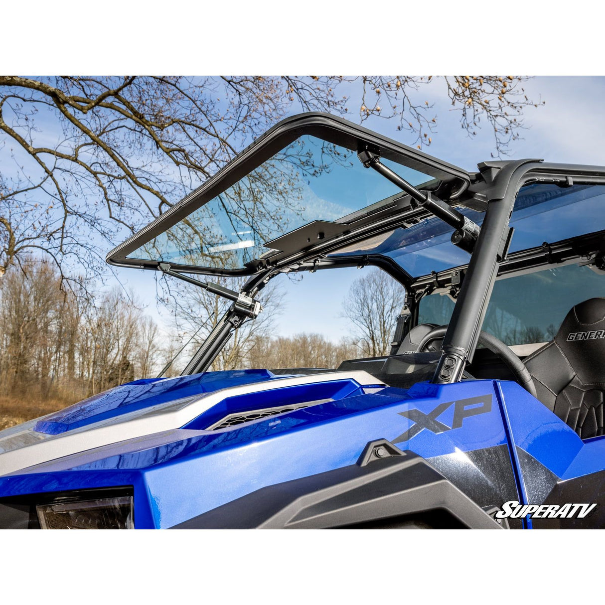 SuperATV Polaris General 1000 Max Drive Power Flip Glass Windshield