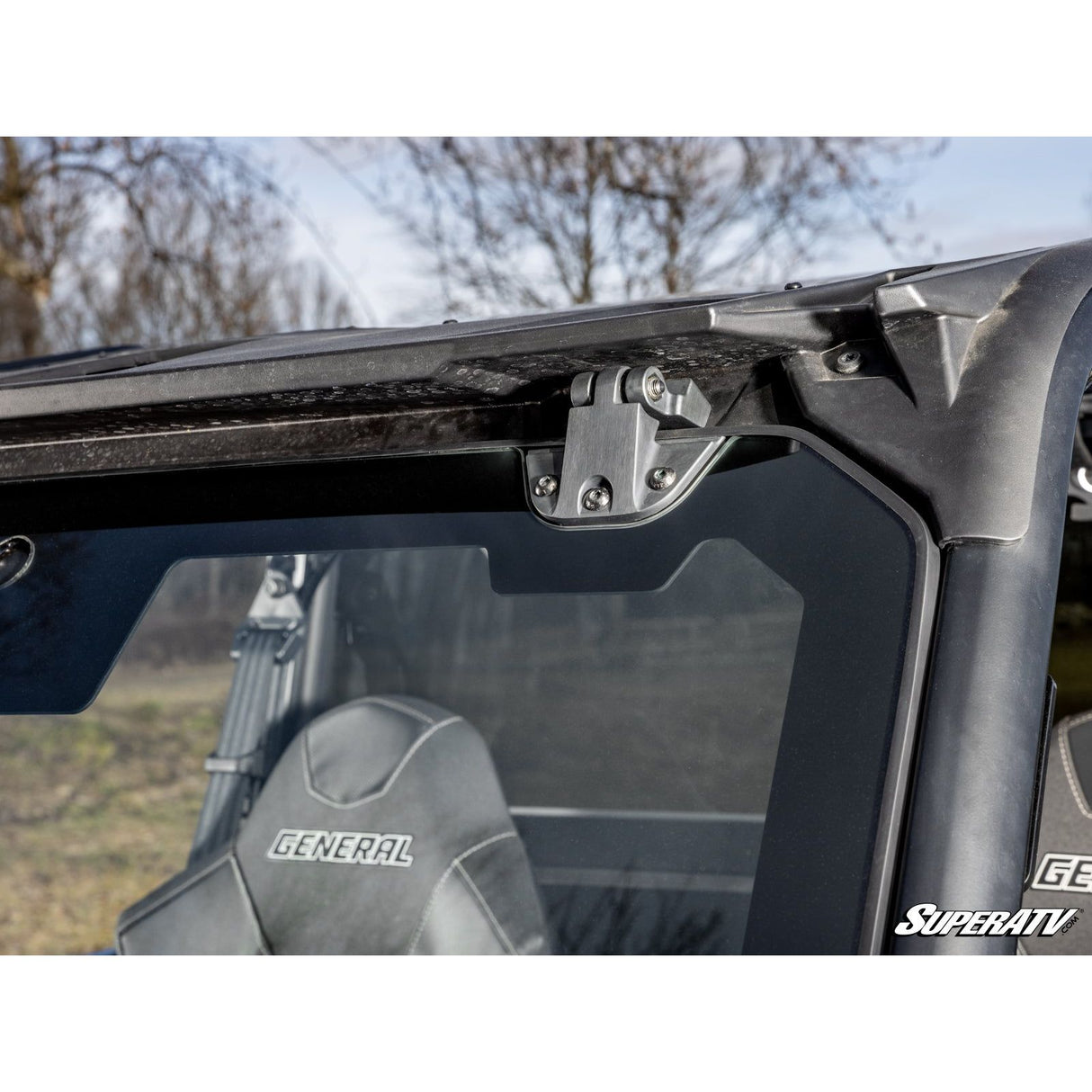 SuperATV Polaris General 1000 Max Drive Power Flip Glass Windshield