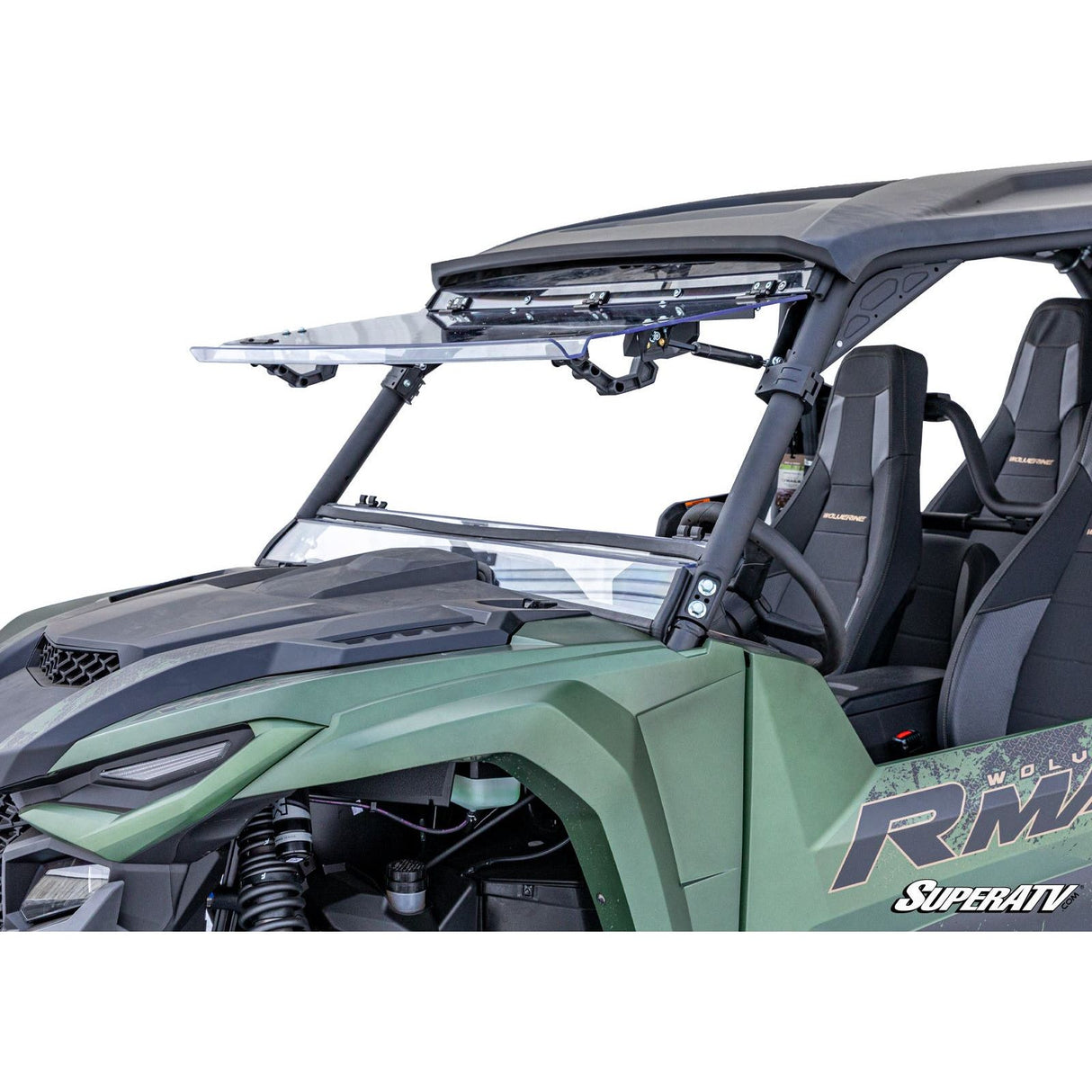 SuperATV Yamaha Wolverine RMAX Scratch Resistant Flip Windshield