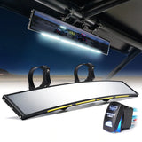 UTV 17.5" Curved Rear View Mirror with LED Lights